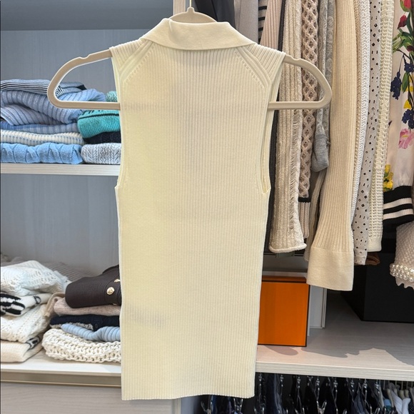 Reiss Cream V-Neck Sleeveless Sweater - Picture 8 of 9